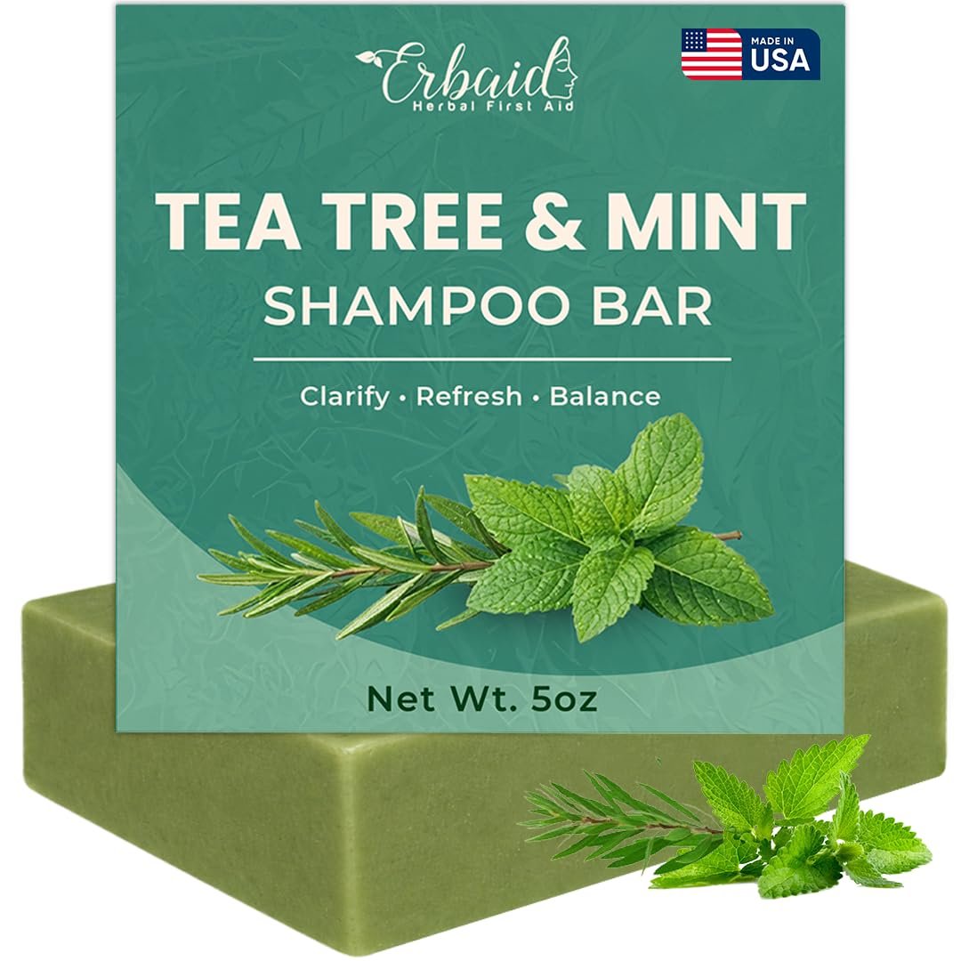 Tea Tree Shampoo Bar with Mint – Bar Shampoo & Hair Soap for Oily Scalp