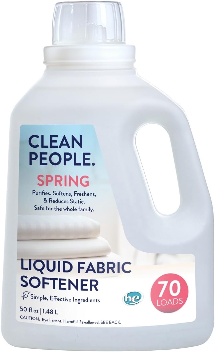 The Clean People Liquid Fabric Softener – Softens & Removes Static Cling – Vegan (50 Fl Oz, Spring)