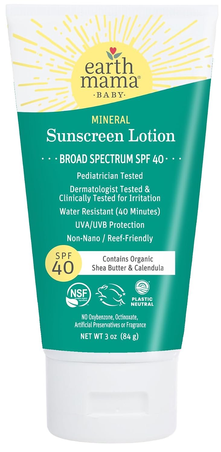 Earth Mama – Baby Mineral Sunscreen Lotion SPF 40-3 oz