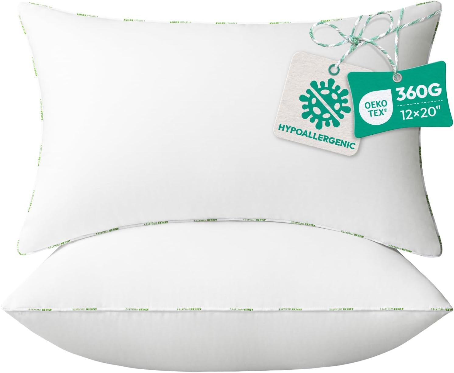 Throw Pillow Inserts，12 x 20 Pillow Insert Pack of 2, Hypoallergenic Pillow