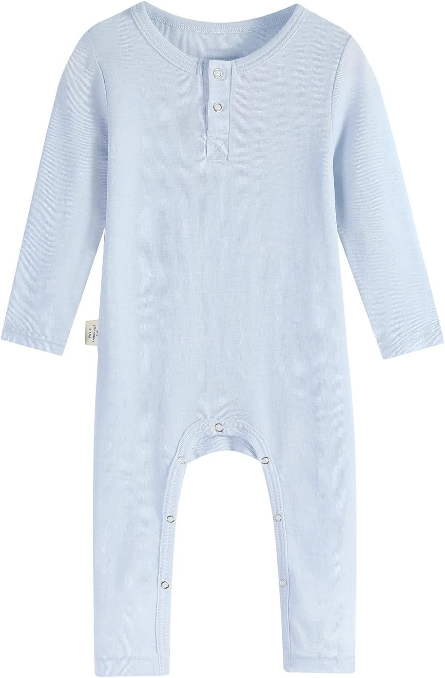 Baby Merino Wool Silk One-Piece Romper with Snaps