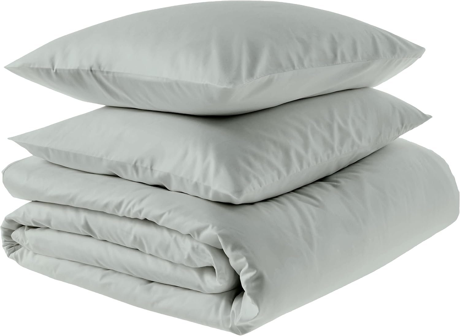 Amazon Aware 100% Organic Cotton 300 Thread Count Duvet Cover Set – Sage Green, Full/Queen