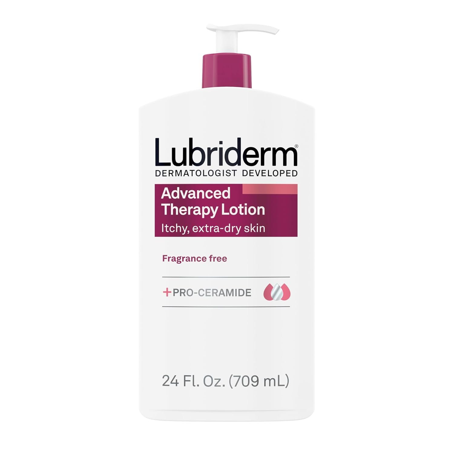 Lubriderm Advanced Therapy Hand & Body Lotion, Fragrance Free, 24 fl. oz