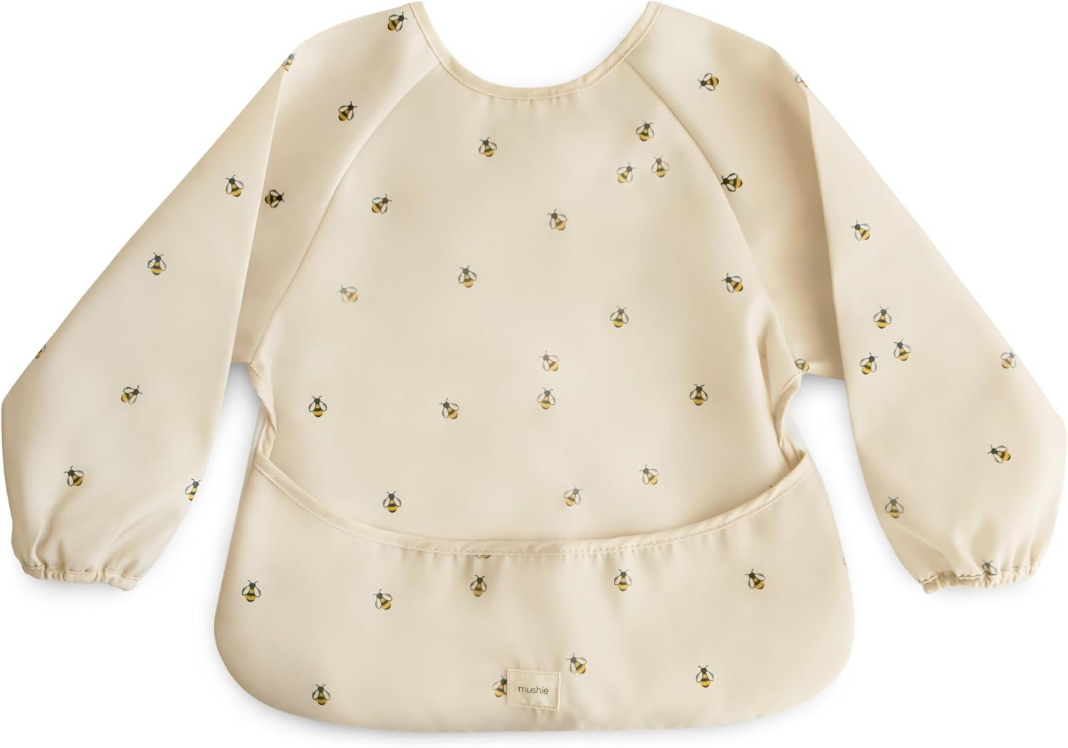 mushie Long Sleeve Baby Bib | Water Resistant Adjustable Fit