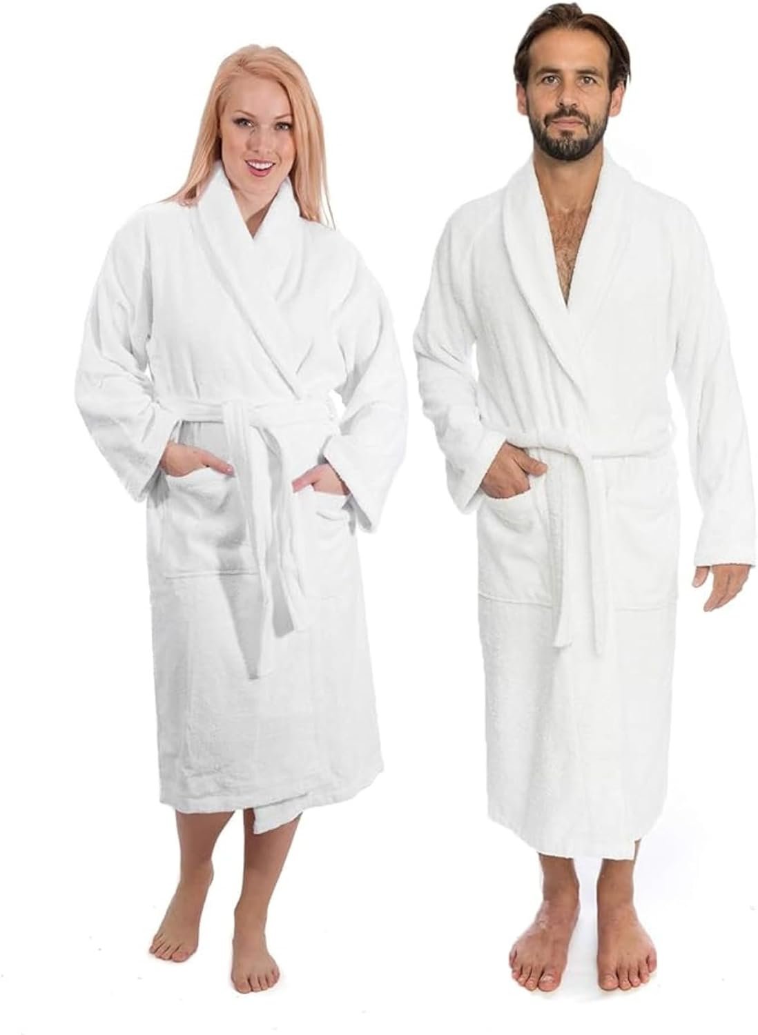 Classic Turkish Towels CTT – Luxury 100% Turkish Cotton Terry Cloth Bath Robe for Women & Men, 400 GSM Soft & Plush Long Robe