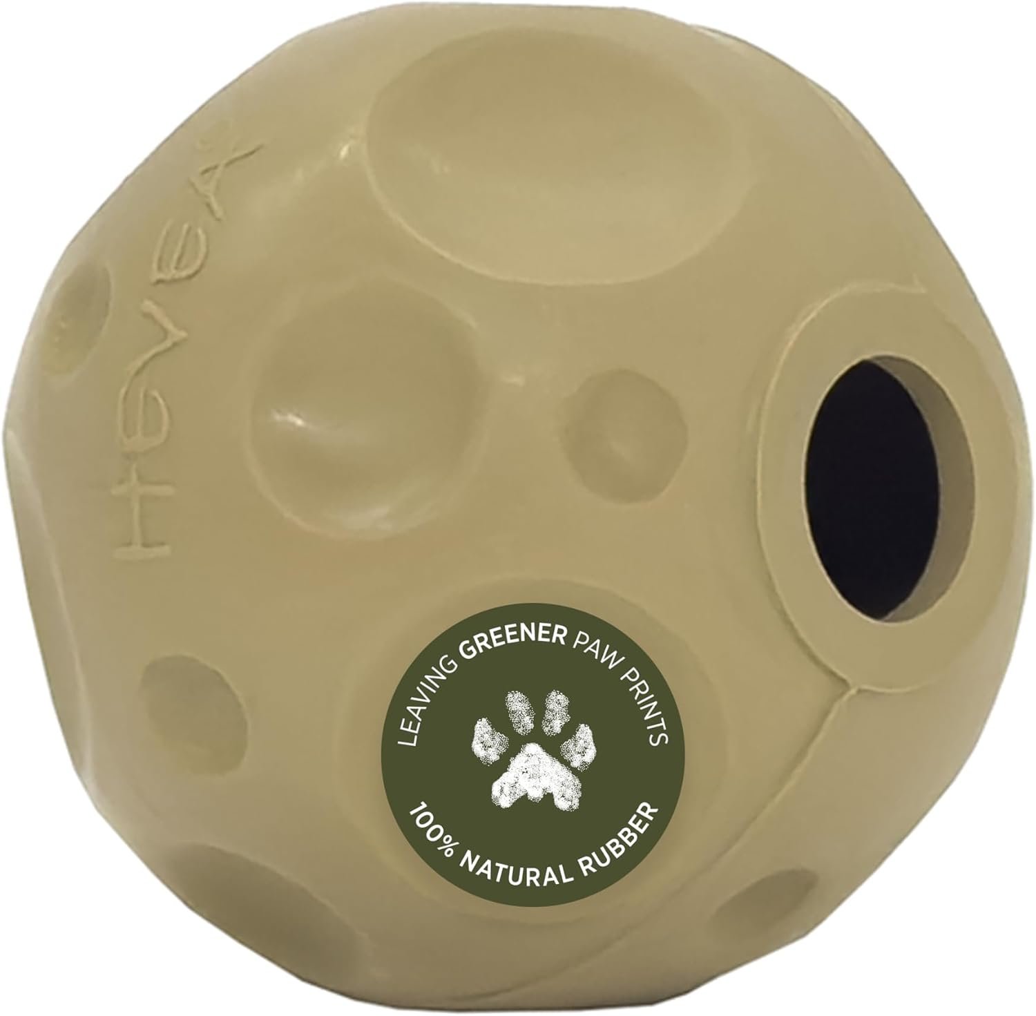 Hevea Moon Ball 2-in-1 Dog Activation & Fetch Toy – Natural Rubber Dog Treat Ball – Active Rolling Ball Dog Toy for Sore Gum Relief (Hunter Green)