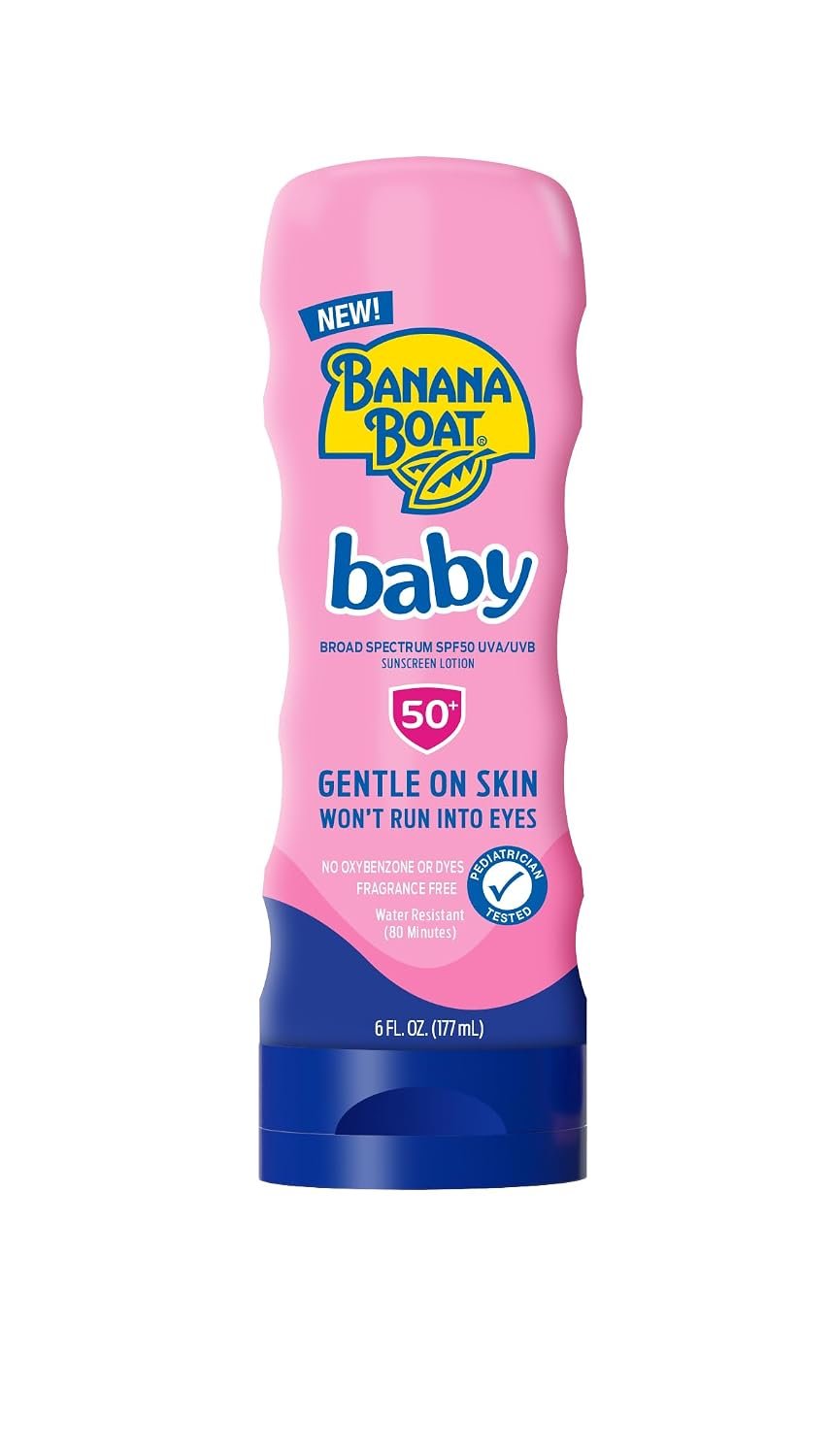 Banana Boat Baby Sunscreen Lotion SPF 50, Infant Sunscreen, 6 Fl Oz