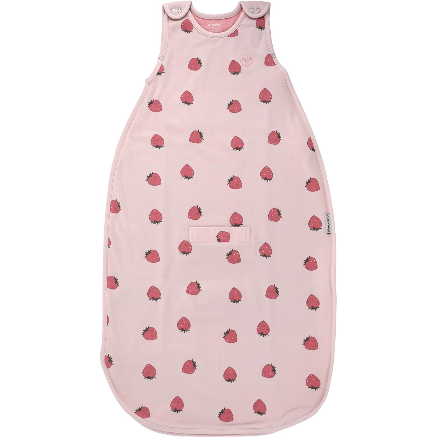 Woolino 4 Season Ultimate Baby Sleep Sack, Merino Wool Baby Sleeping Bag, Organic Cotton Outer, Adjustable 2-24 Months Size Fits Infants & Toddlers – Strawberry