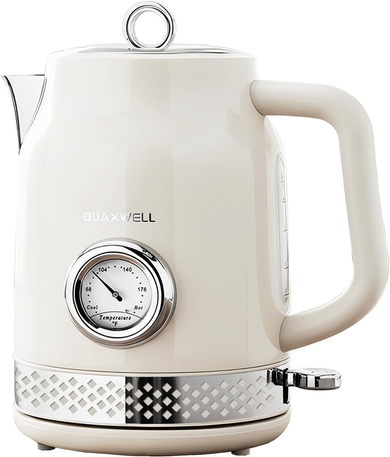 Retro Electric Kettle, 1.7L, 304 Stainless Steel, Off-white