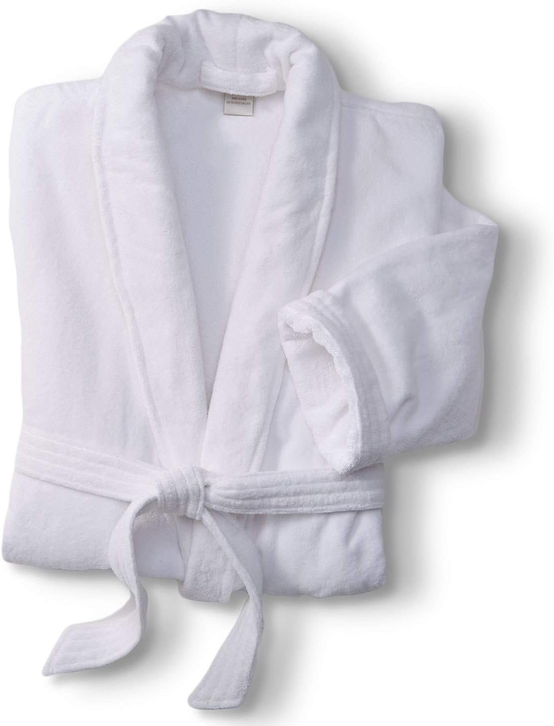 Marriott Terry Velour Bathrobe – Luxury 100% Cotton Hotel Spa Robe – Plush, Absorbent, Machine Washable – Shawl Collar, One Size