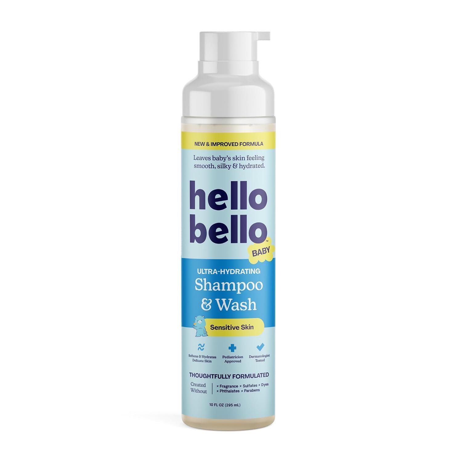 Hello Bello Baby Shampoo & Body Wash, Gentle Fragrance Free, 10oz