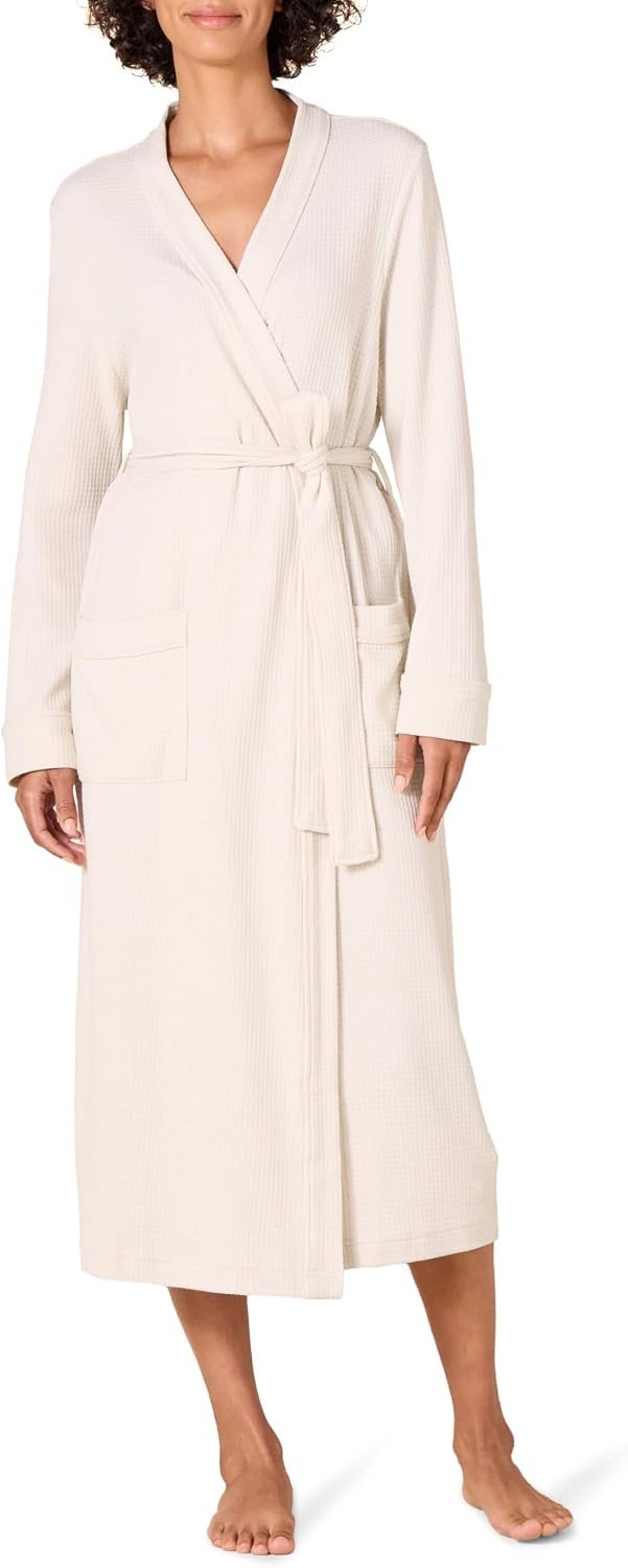 Amazon Essentials Women’s Lightweight Waffle Full-Length Bath Robe (Available in Plus Size)