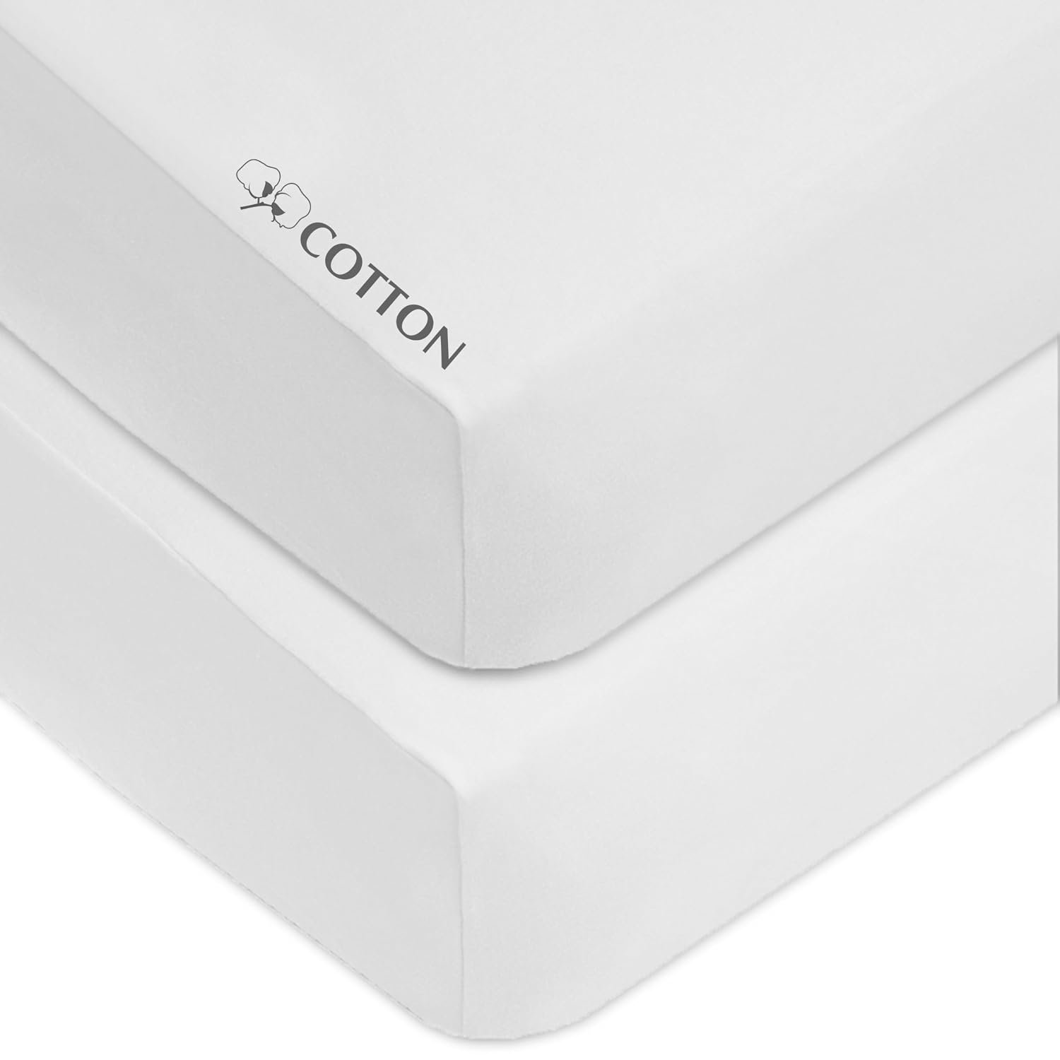 American Baby Company 2 Pack Fitted Crib Sheets 52×28″, White
