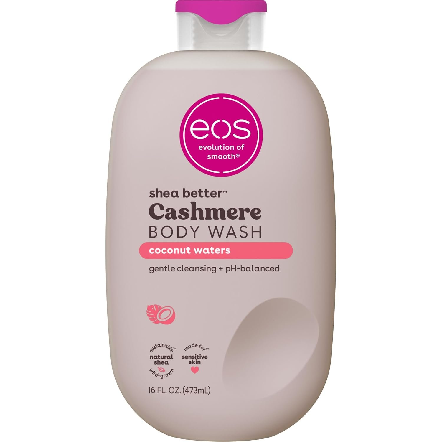 eos Cashmere Body Wash- Coconut Waters, Creamy Gel, Shea Butter, 16 fl oz