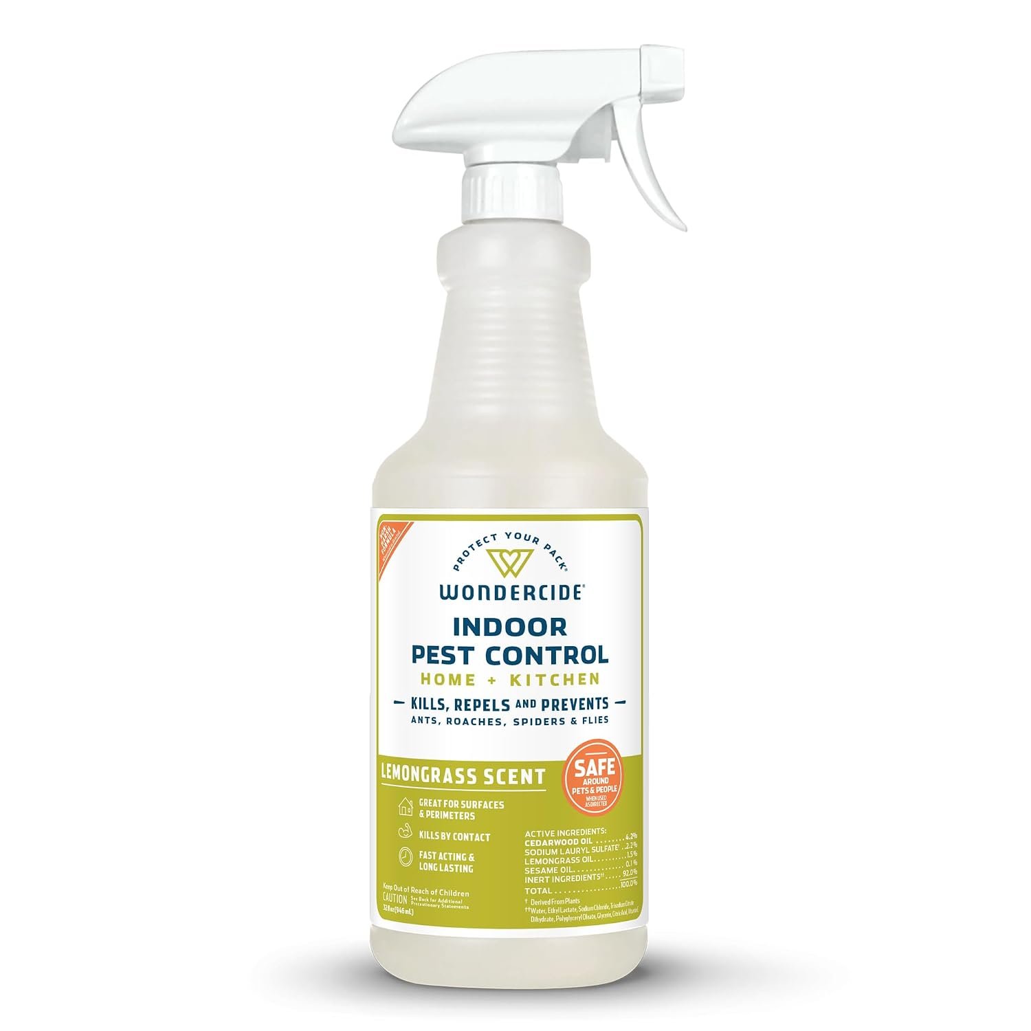 Wondercide – Indoor Pest Control Spray for Home & Kitchen Lemongrass 32 oz