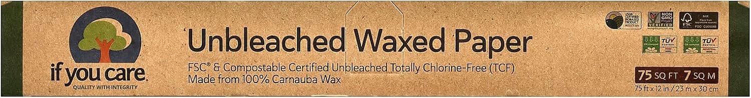 If You Care All Natural Unbleached Waxed Paper 75 Sq Ft (Pack of 4)