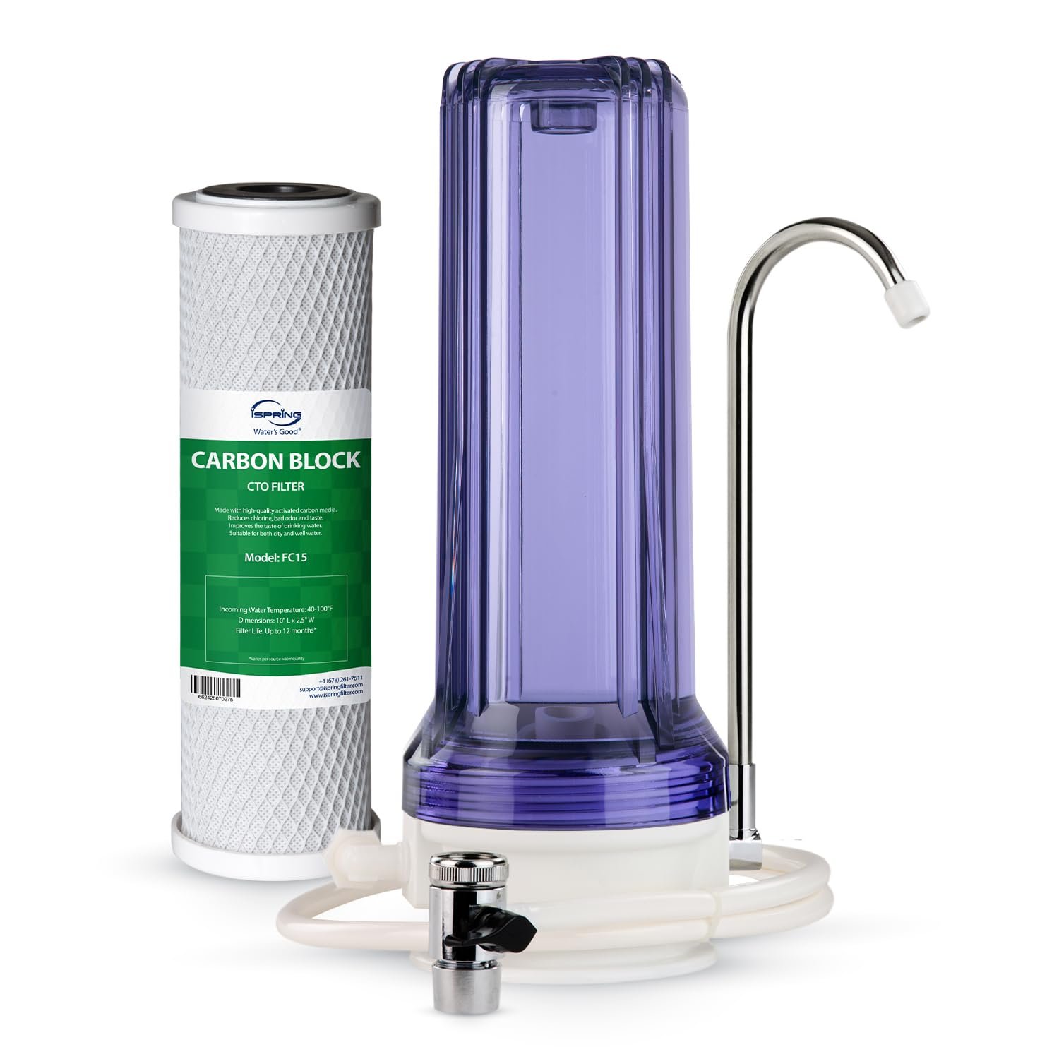 iSpring CKC1C Chlorine Removal Countertop Water Filter System, 10000 Gal