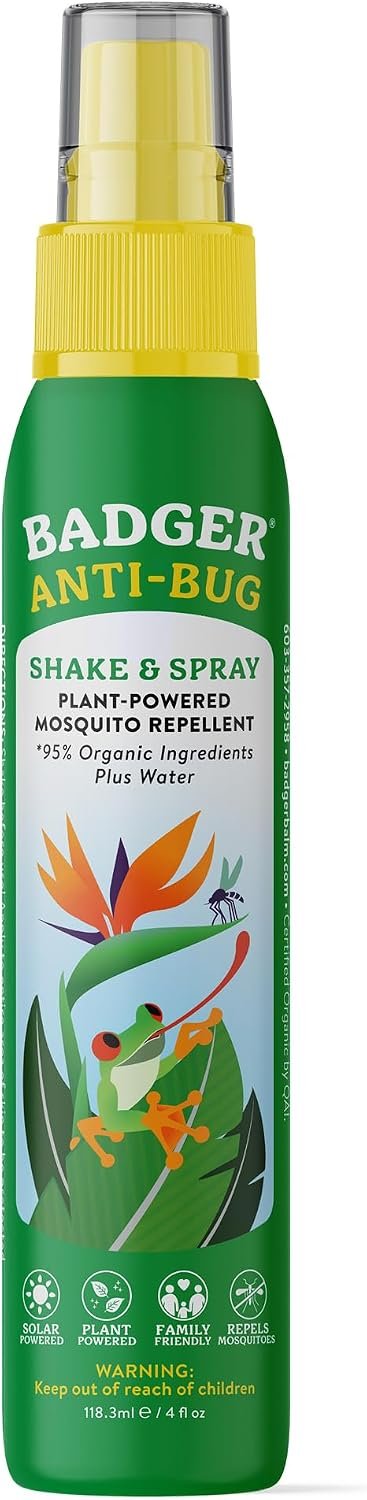 Badger Bug Spray, DEET-Free Citronella, Non-Toxic, Vegan, 4 fl oz