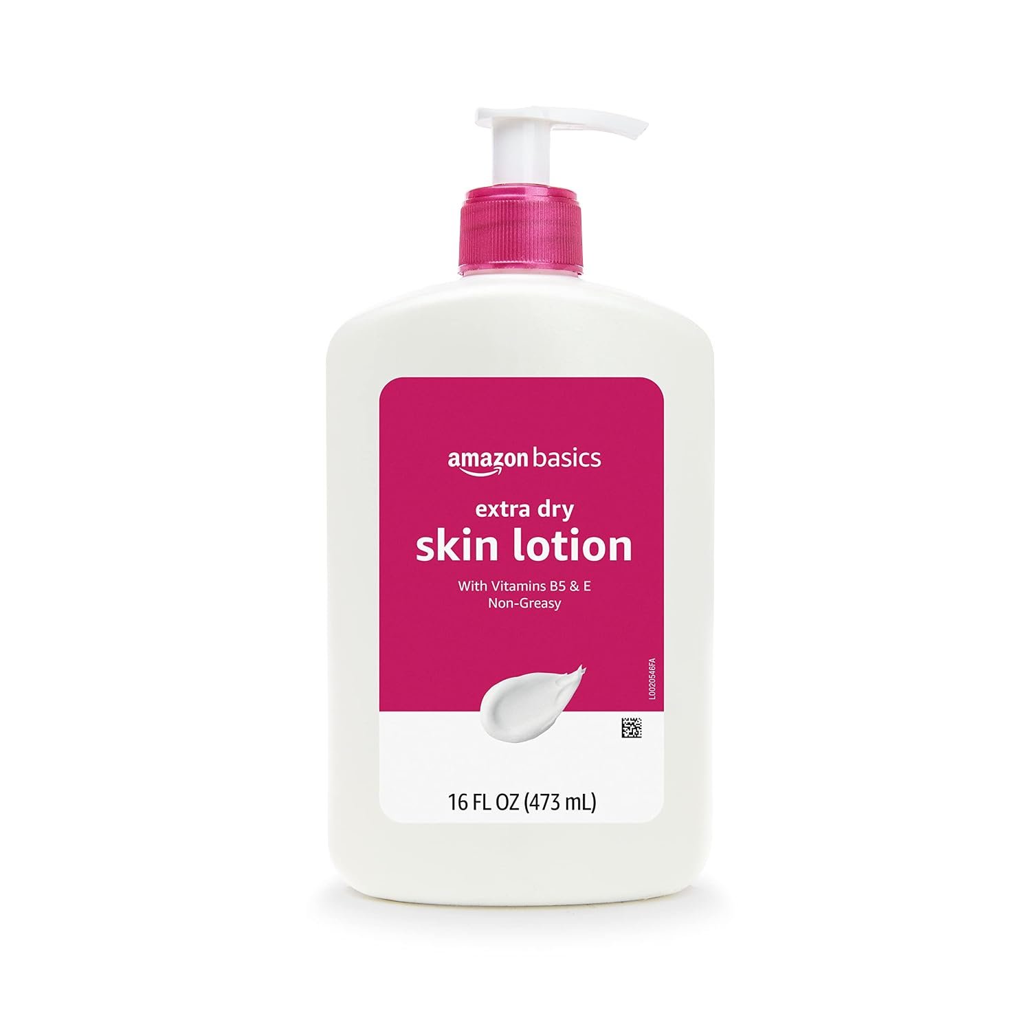 Amazon Basics Body Lotion For Dry Skin with Vitamins B5 & E, Clean Scent, 16 fl oz (Previously Solimo)