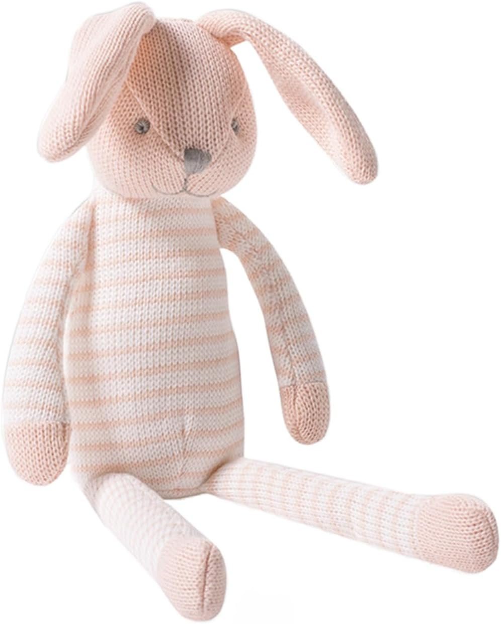 YINB Easter Bunny Crochet Doll – Organic Cotton Baby Rattle & Plush Toy, Soft Stuffed Animal for Newborns, Grip Training & Early Development Gift