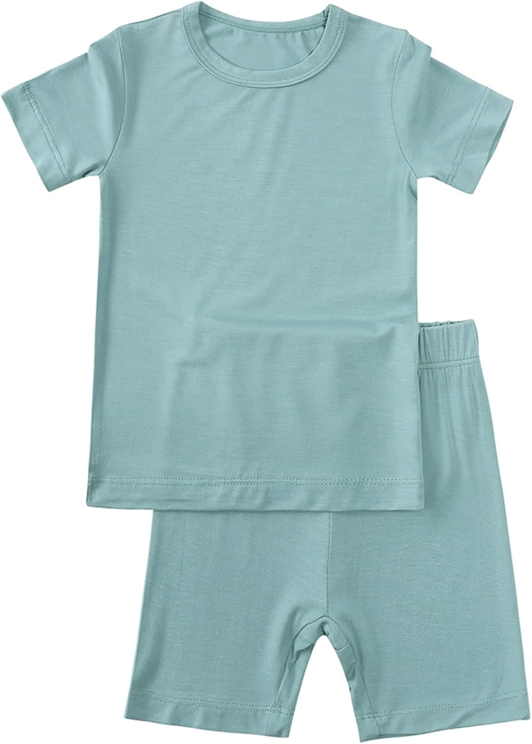 Aablexema Unisex Toddler Short Summer Pajamas Set Rayon of Bamboo
