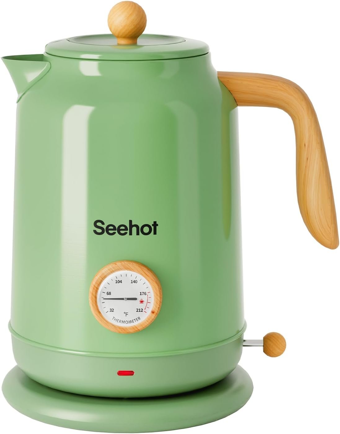 Electric Kettle With Thermometer, 1.7L 1200W,Green