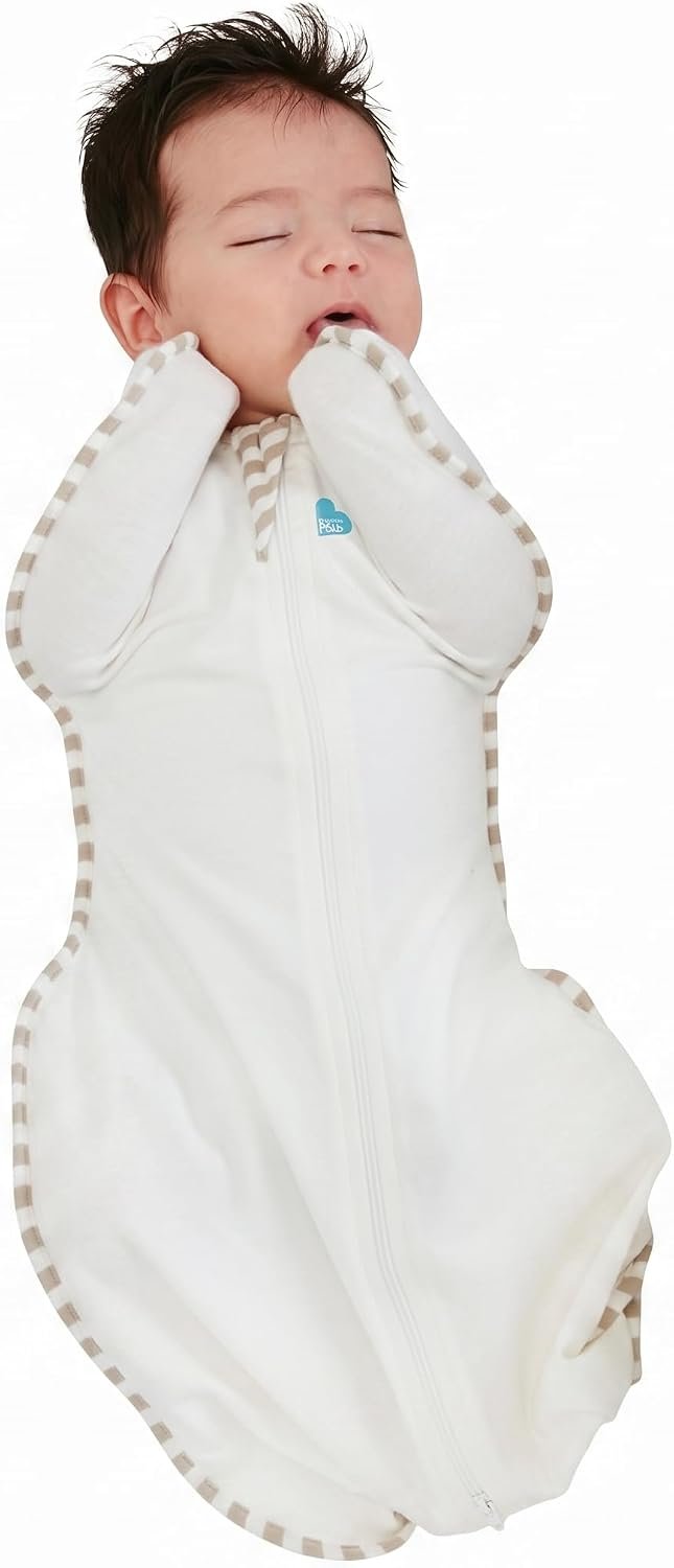 Love to Dream Organic Swaddle, Baby Sleep Sack, Swaddle Up Self-Soothing Swaddles for Newborns, Get Longer Sleep, Snug Fit Helps Calm Startle Reflex,1.0 Tog, Small 5-8.5lbs, Cream