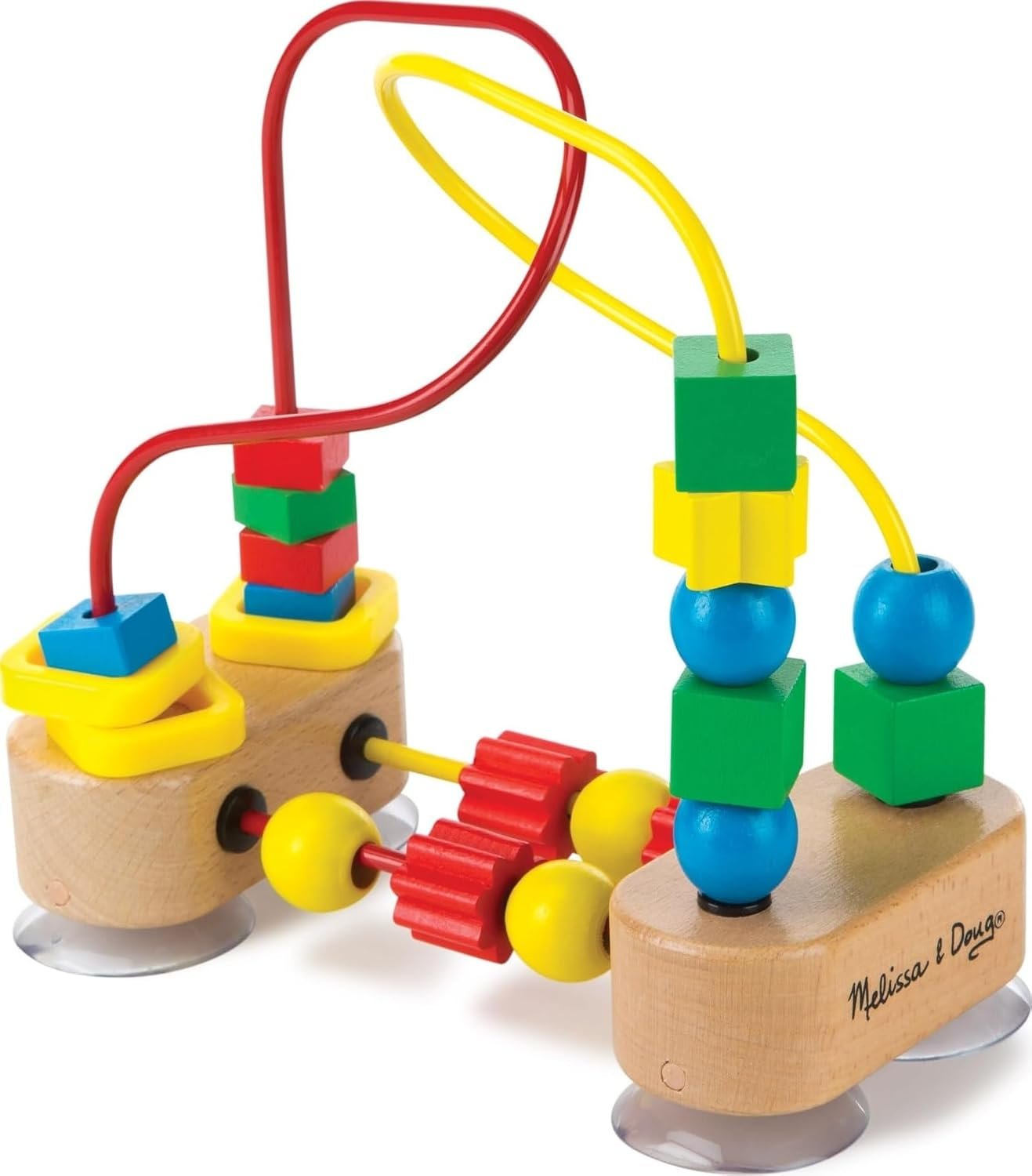 Melissa & Doug First Bead Maze – Wooden Educational Baby Toy with Suction Cups, for Floor, High Chair or Toddler Table, Toddler Toys for Girls & Boys Ages 1+
