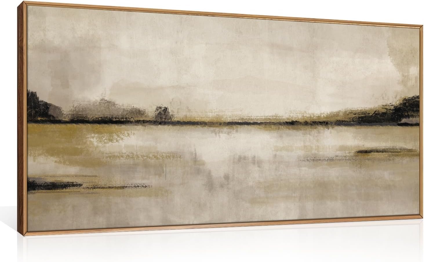 KAIRNE Neutral Abstrcat Landscape Framed Canvas Wall Art Set-40″x20″x1