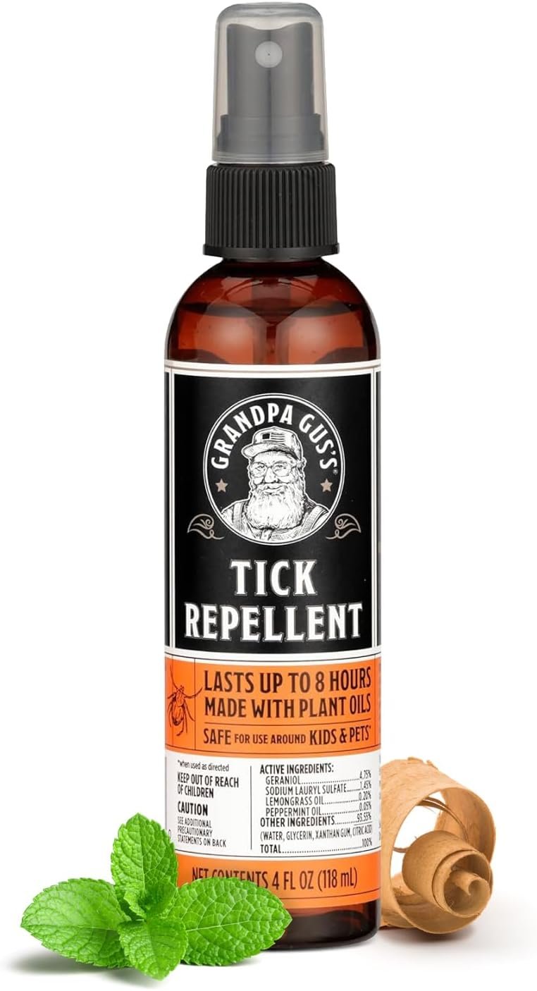 Grandpa Gus’s Natural Tick and Mosquito DEET-Free Repellent Spray, 4 oz