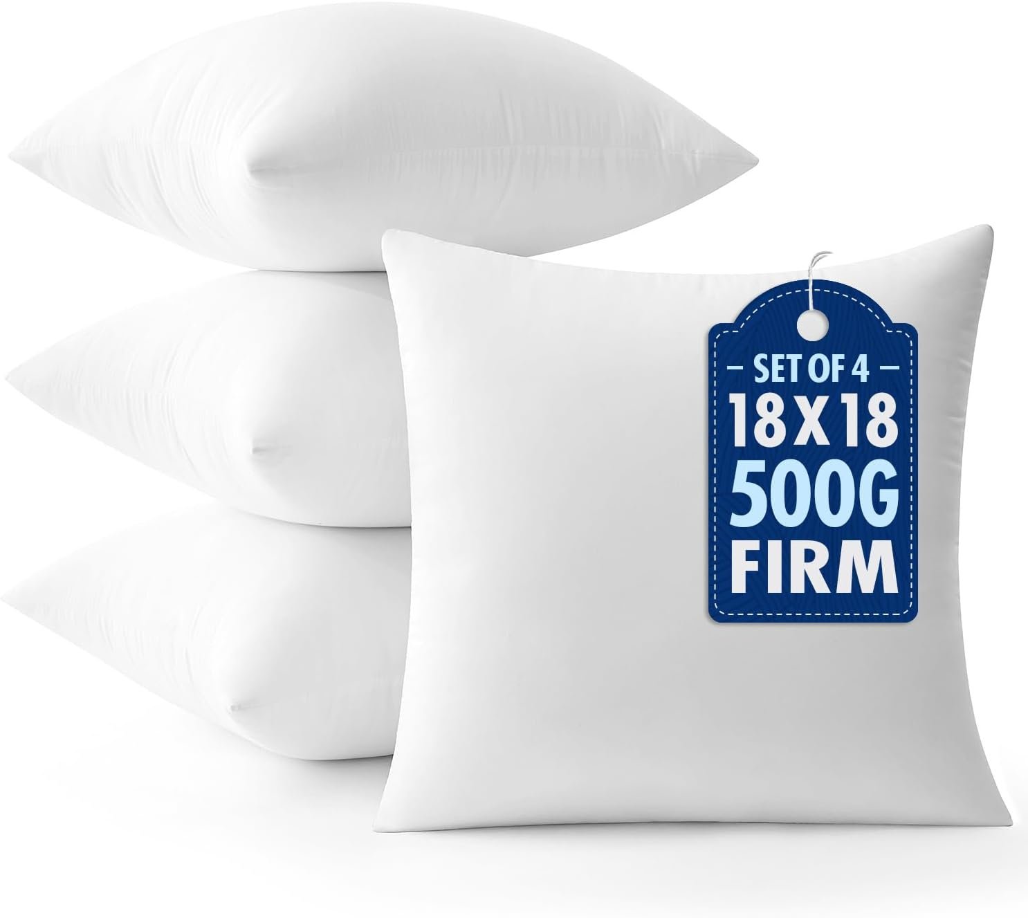 MIULEE 18×18 Throw Pillows Inserts 4 Pack, Decorative Pillows for Couch Bed