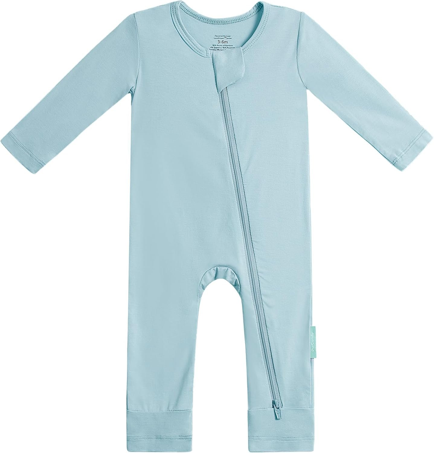 PurComfy Bamboo Viscose Baby Romper, Long Sleeve Pajmas for Boy Girl