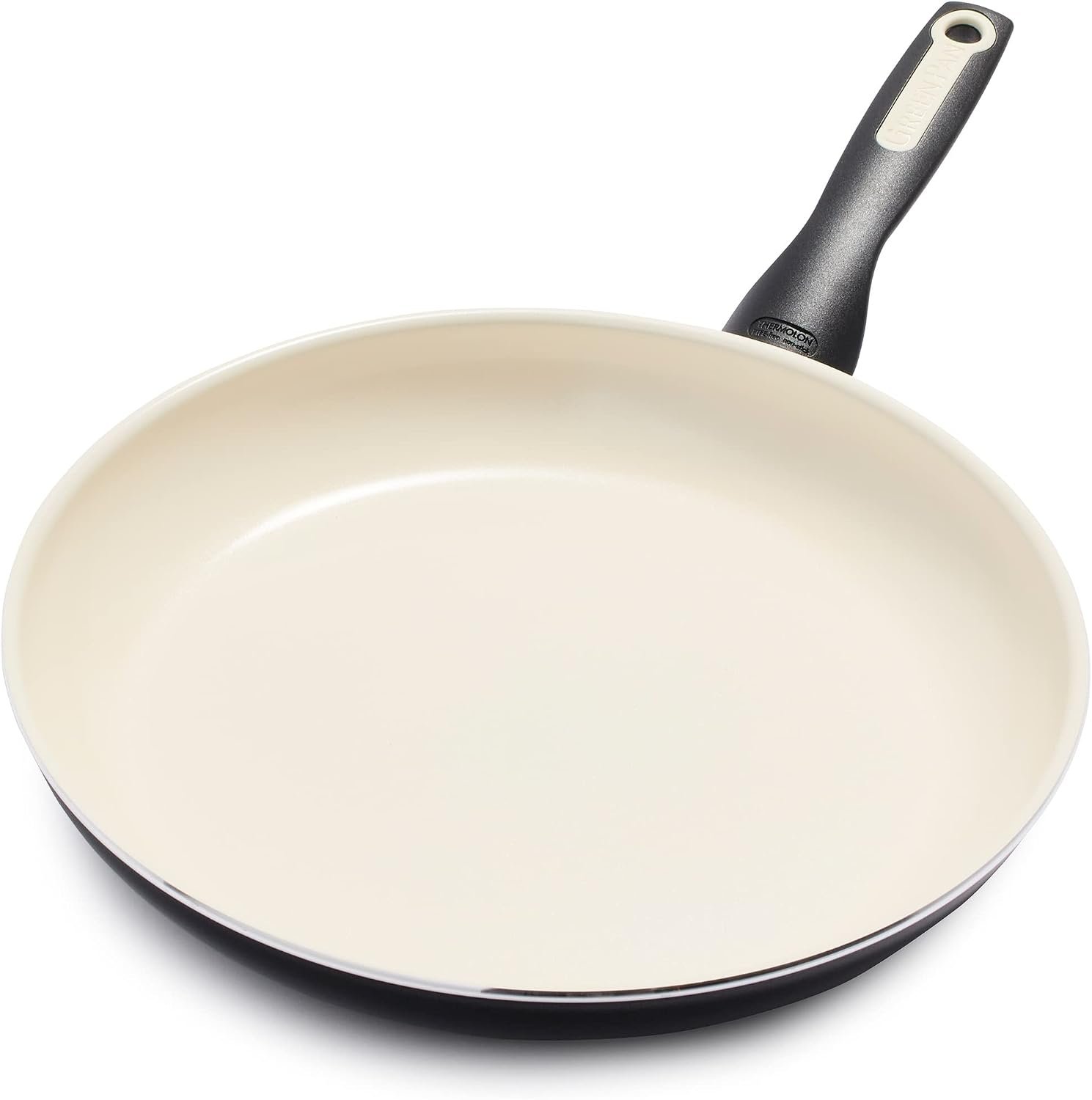 GreenPan Rio Healthy Ceramic Nonstick 12″ Frying Pan Skillet, PFAS-Free, Dishwasher Safe, Black