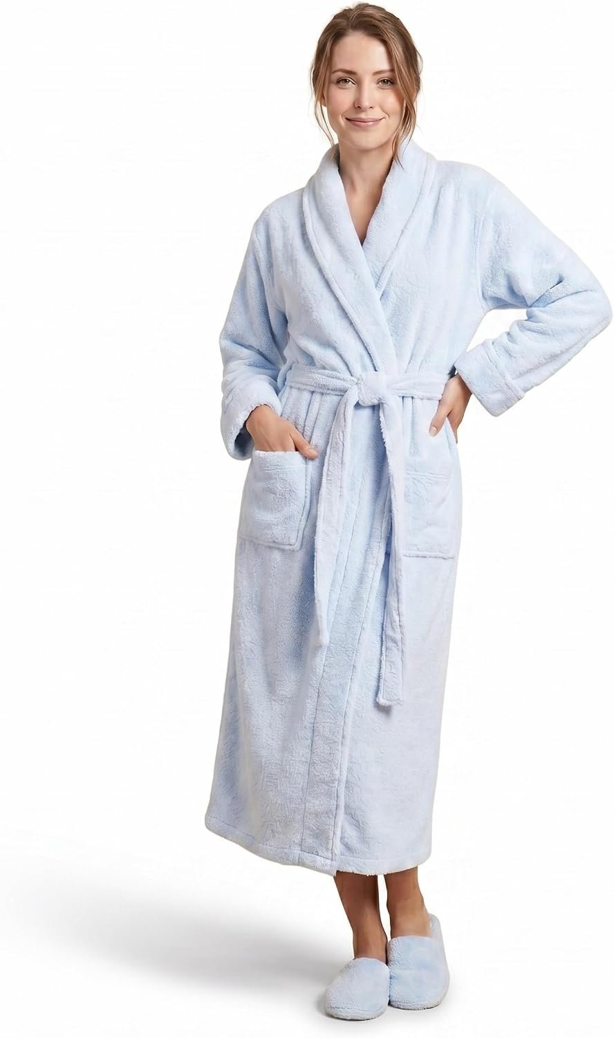 Plush Microfiber Fleece Robe | Super Soft & Warm | Lightweight | Full Length
