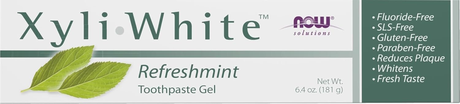 NOW Foods Solutions, Xyliwhite™ Toothpaste Gel, Refreshmint, Cleanses and Whitens, Fresh Taste, 6.4-Ounce