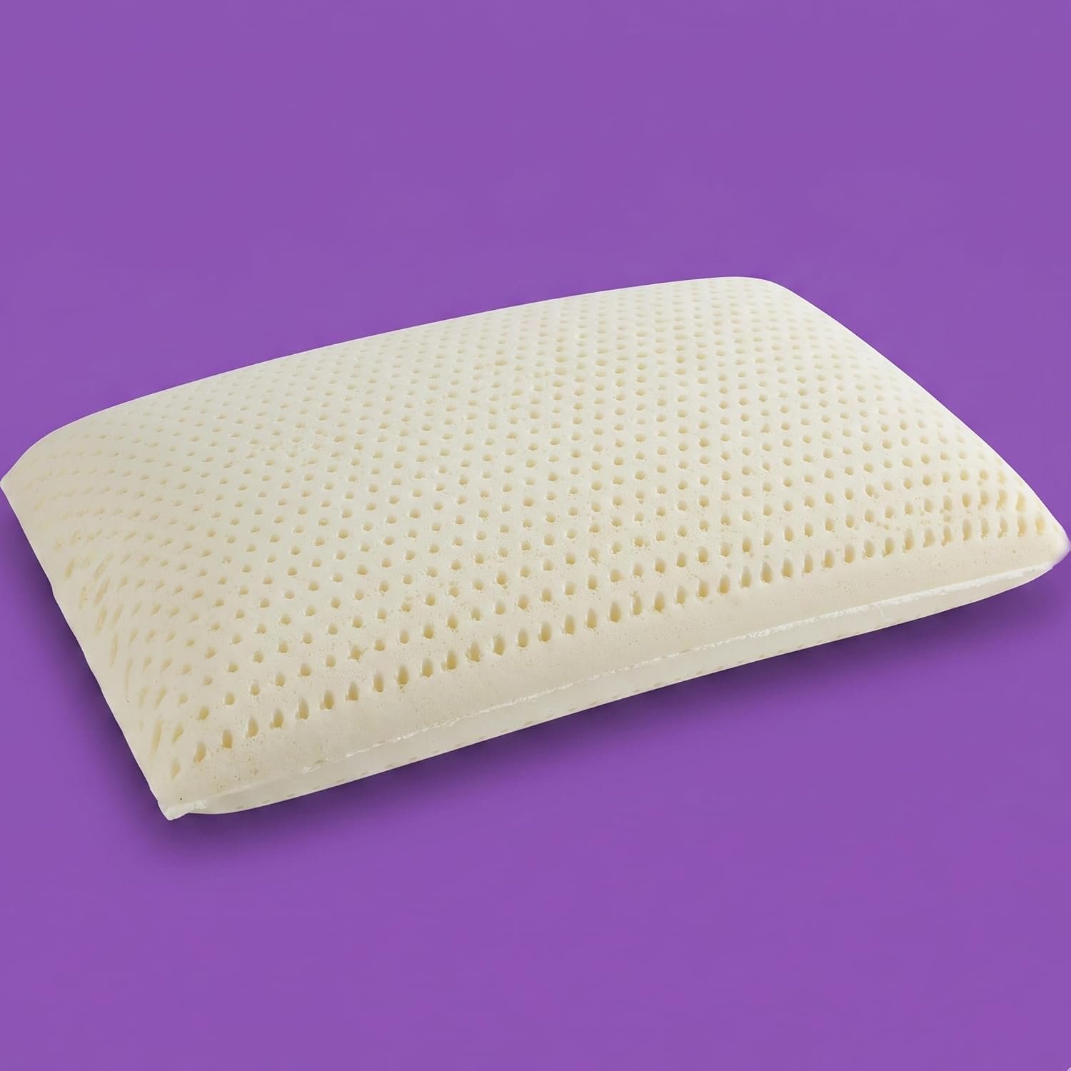 Talalay Latex Sleeping Pillow, Soft Bed Pillow with Cotton Pillowcase Helps Relieve Pressure, Premium Pillow for Side, Back, and Stomach Sleepers to Get a Restful Sleep, (Queen Size, Medium (6.2” H))