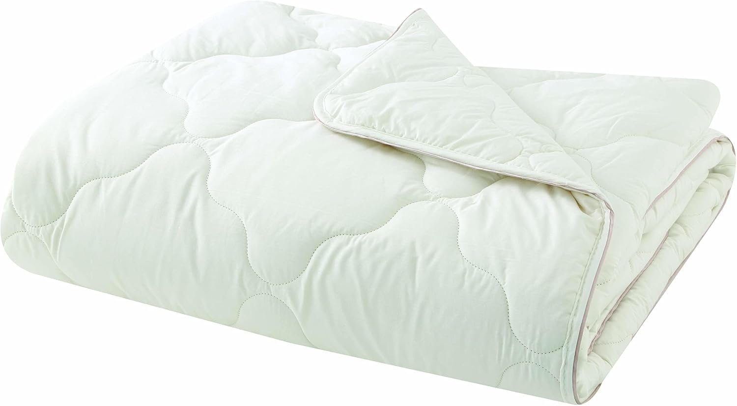 Yatas Bedding Wool Comforter, 100% Wool Filling, Durable, Machine Washable Quilt, 100% Natural Soft Cotton Cover, Bedding Duvet Inserts & Bed Sets, Ecru (Full) – 83″x87″