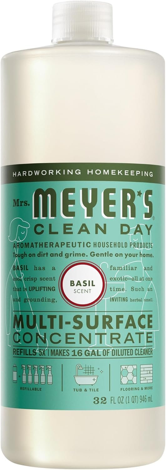 MRS. MEYER’S CLEAN DAY Multi-Surface Cleaner Concentrate, Basil, 32 fl oz