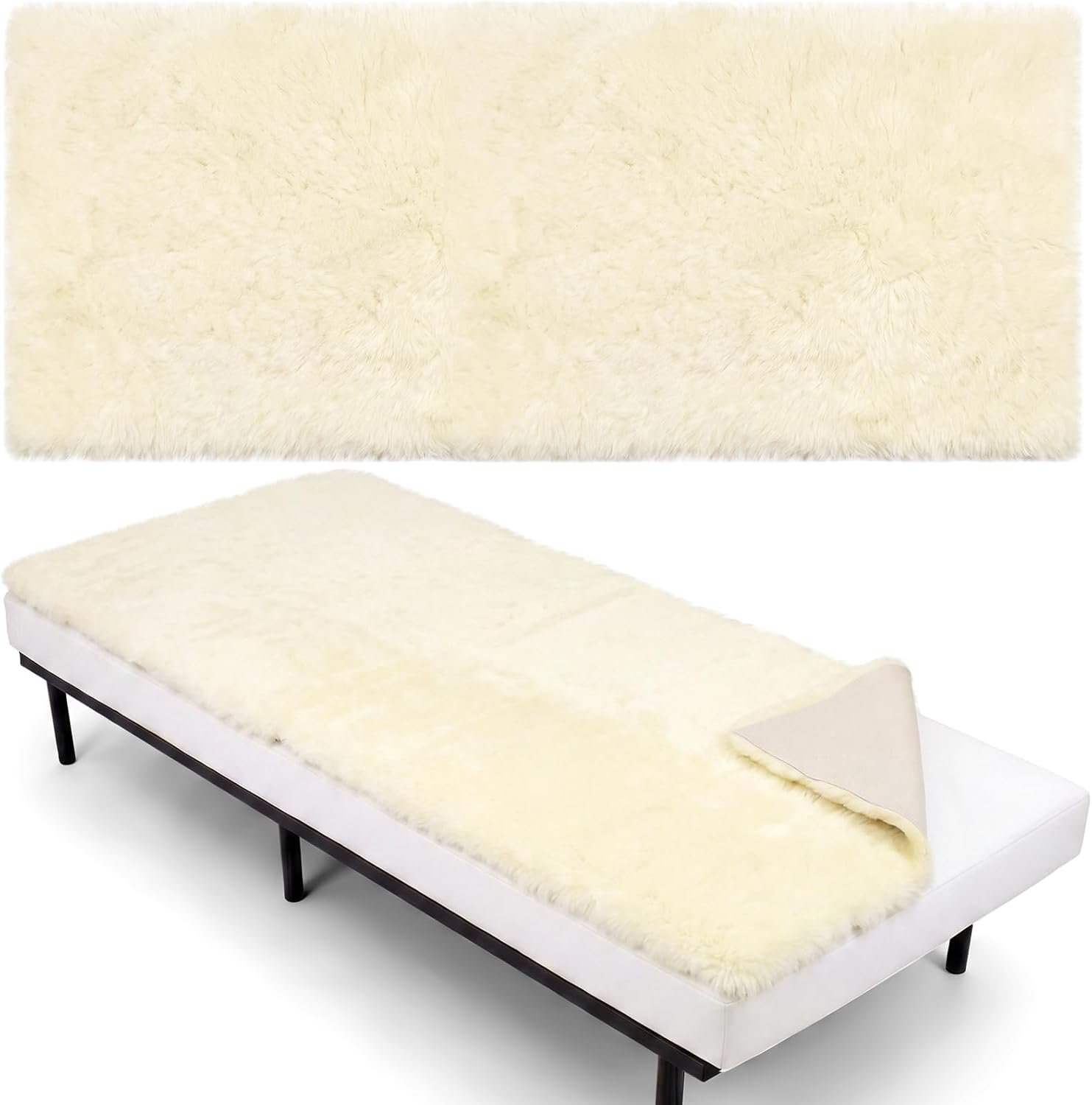 Chumia Medical Sheepskin Pads for Preventing Bedsores, Beige, 32 * 79in