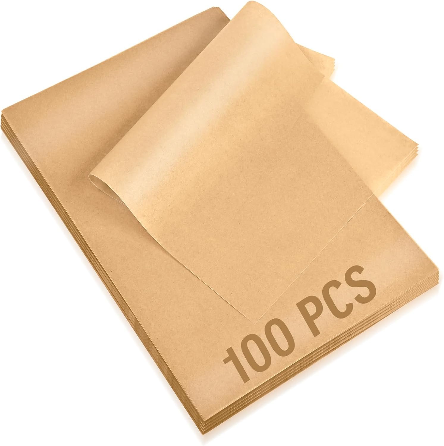 100Pcs Parchment Paper Sheets, 9×13 In Unbleached Parchment Paper for Baking Grilling Air Fryer and Steaming, Precut Non-Stick Parchment Baking Sheets in Quarter Size for Bread Cakes Cookies Kovpnor