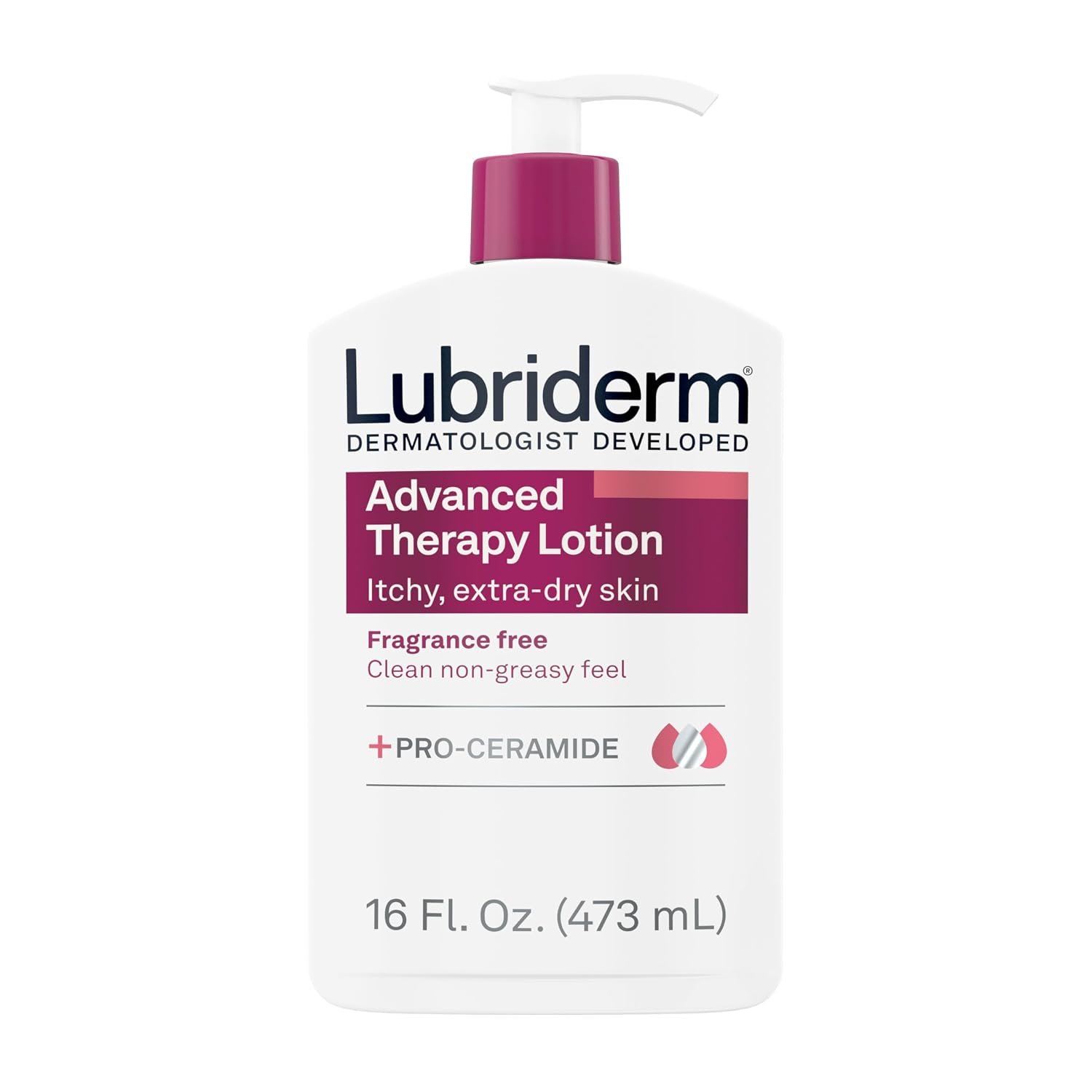 Lubriderm Advanced Therapy Hand & Body Lotion, Fragrance Free, 16 fl. oz
