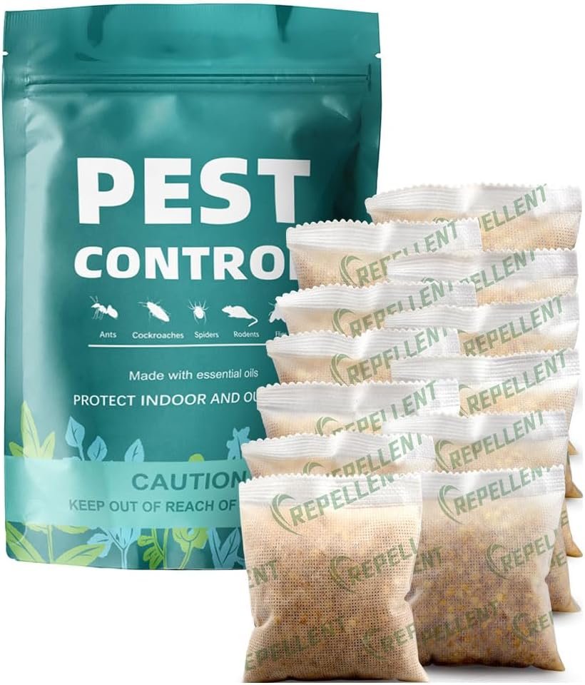 Pest Repellent, Rodent Repellent Indoor, Spider Repellent Indoor, Mouse Repellent Outdoor, Mice Repellent Indoor, Naturally Repel Rats, Mouse, Ants, Roach, Natural Ingredient -12 Packs