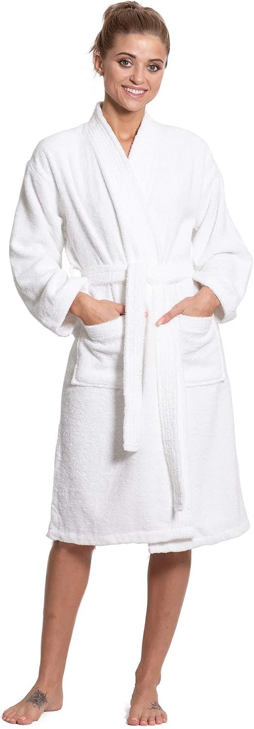 Turkuoise Soft & Absorbent Towel Robe, 100% Cotton Turkish Terry Cloth Kimono Bathrobes for Women