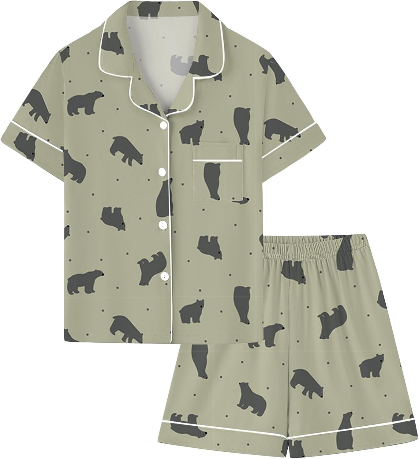 QZH.DUAO Pajamas For Boys, Lyocell Pajamas Kids Soft Short Sleeve 2-Piece Pjs Set Kids Sleepwear For Ages 5-14