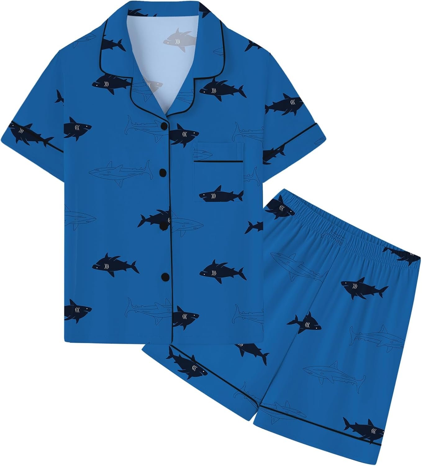 QZH.DUAO Pajamas For Boys, Lyocell Pajamas Kids Soft Short Sleeve 2-Piece Pjs Set Kids Sleepwear For Ages 5-14