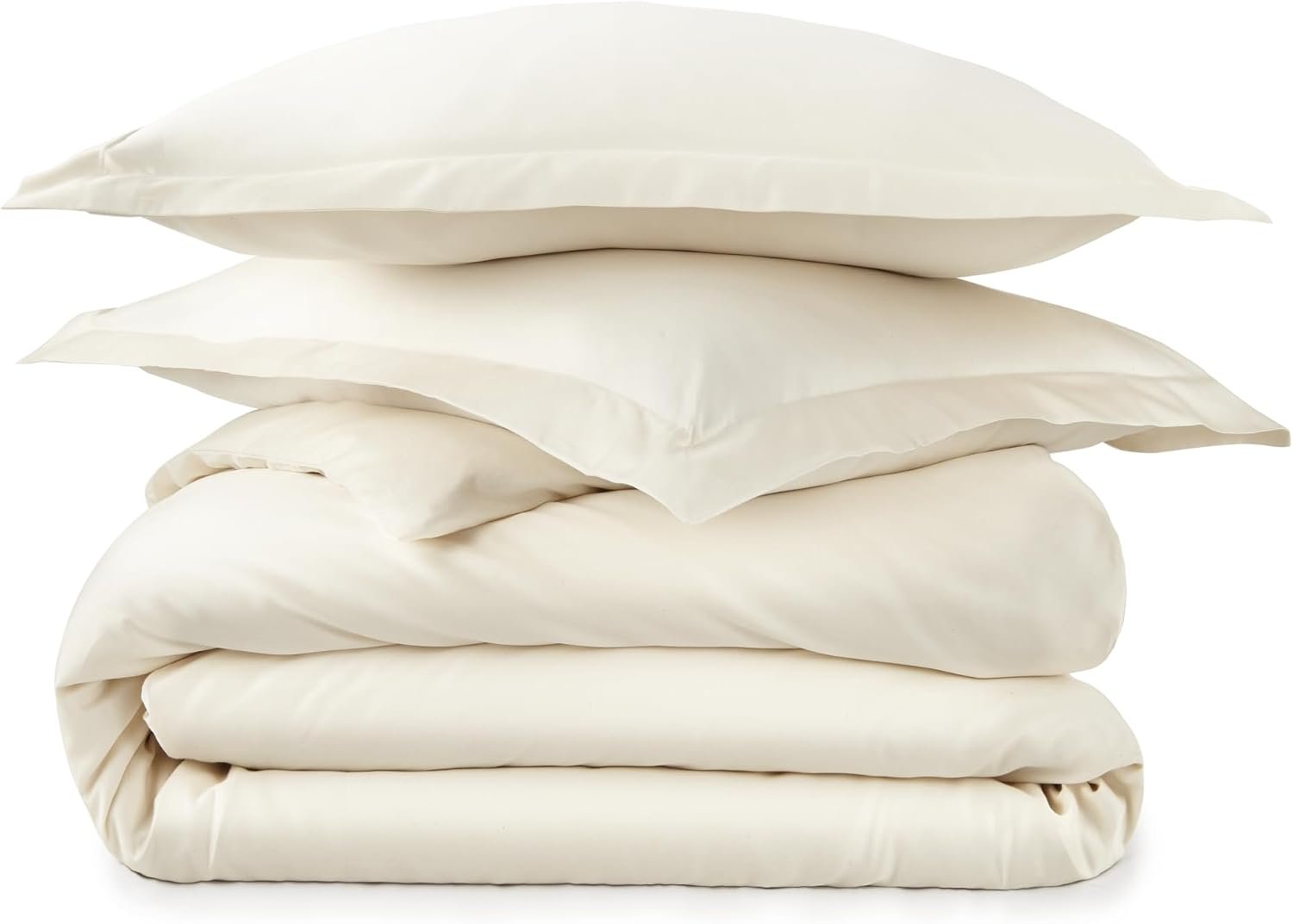 100% Organic Cotton Duvet Cover Queen Size – Naturally Soft Lightweight & Cooling Duvet Cover Set with Decorative Shams – Premium GOTS Certified 300 Thread Count Sateen Weave (Natural, Queen)