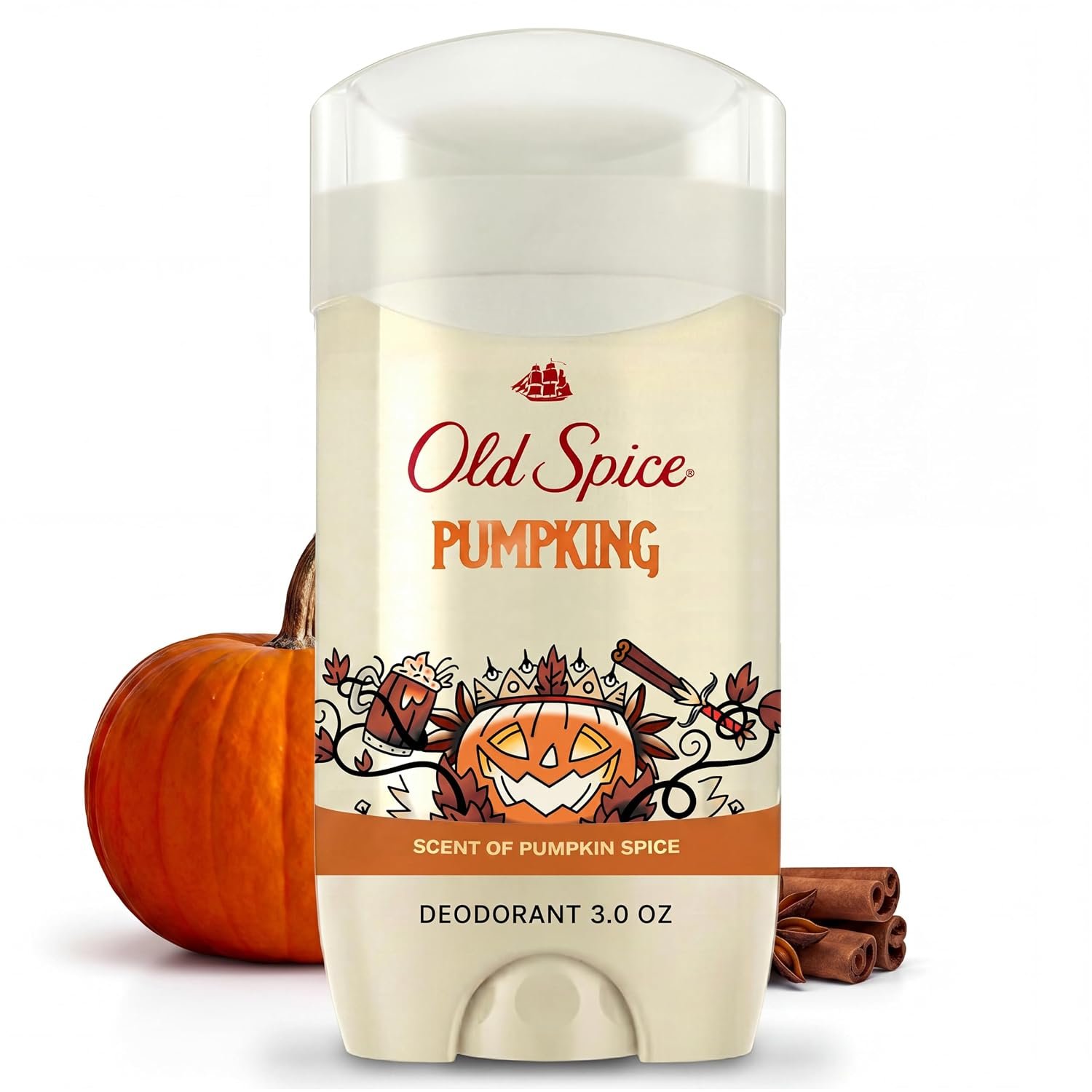 Old Spice Men’s Deodorant, Pumpking, Aluminum Free, 3oz, Scent of Pumpkin Spice, Smooth Glide, 24/7 Odor Protection, Limited Seasonal Edition