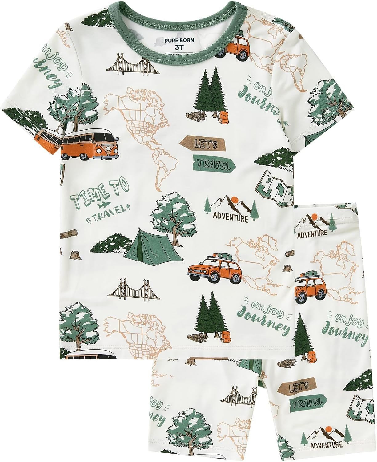 pureborn Baby Viscose from Bamboo Pajama Set Toddler Boys Sleepwear 12M-8Y
