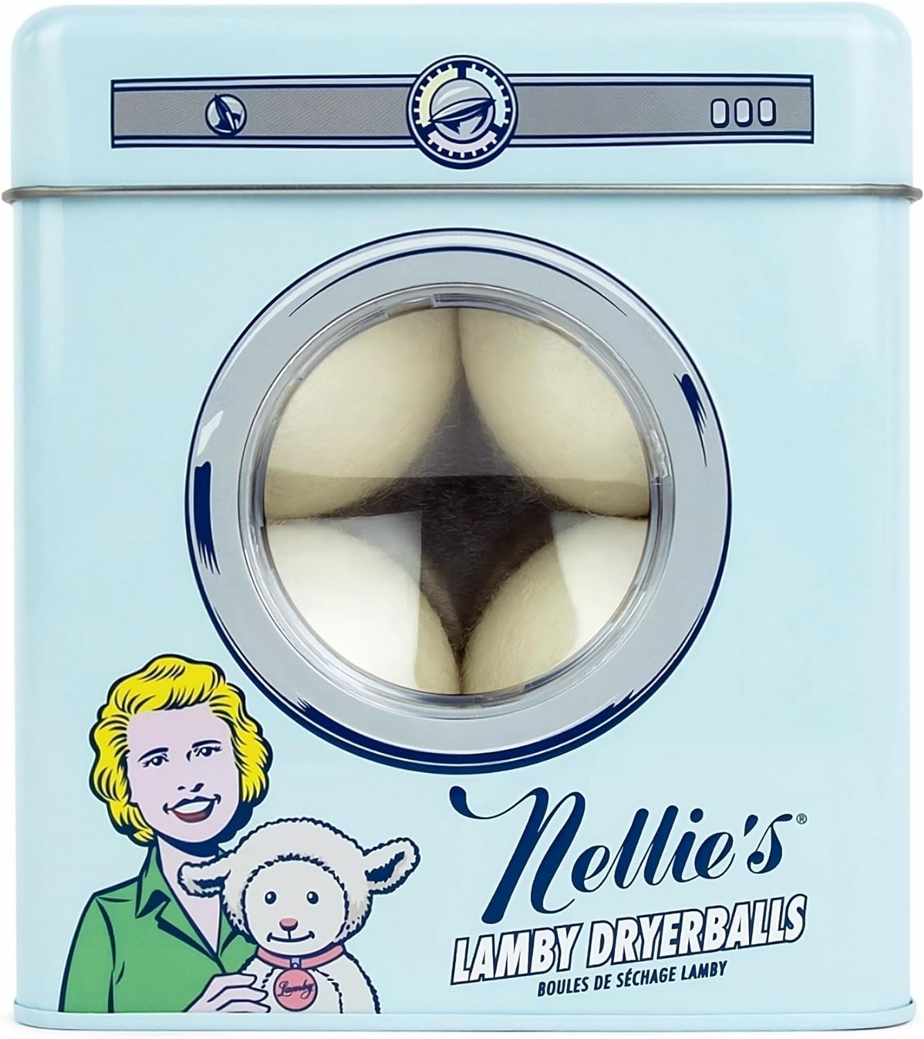 Nellie’s Lamby Dryerballs, 4-Pack – Reusable Fabric Softener for 500+ Loads – 100% Pure New Zealand Wool, Silent in Your Dryer, Reduces Cloth Wrinkles, and Saves on Drying Time