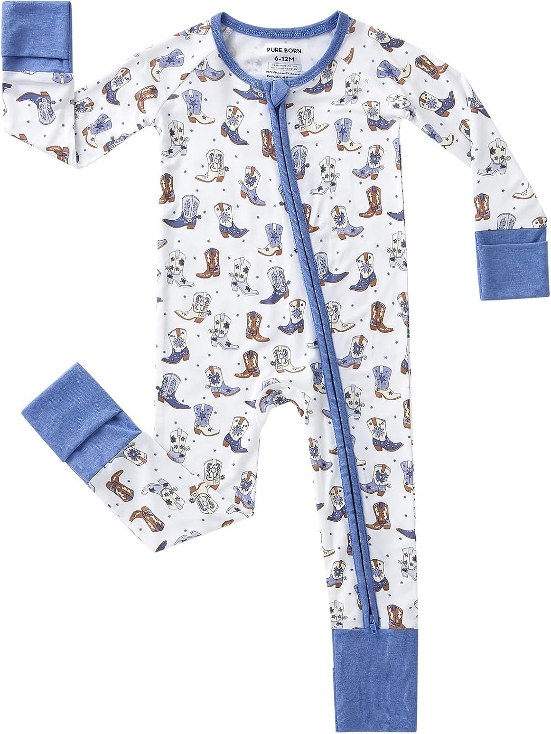 pureborn Baby Sleeper Viscose from Bamboo Zipper Footies 0-24 Months